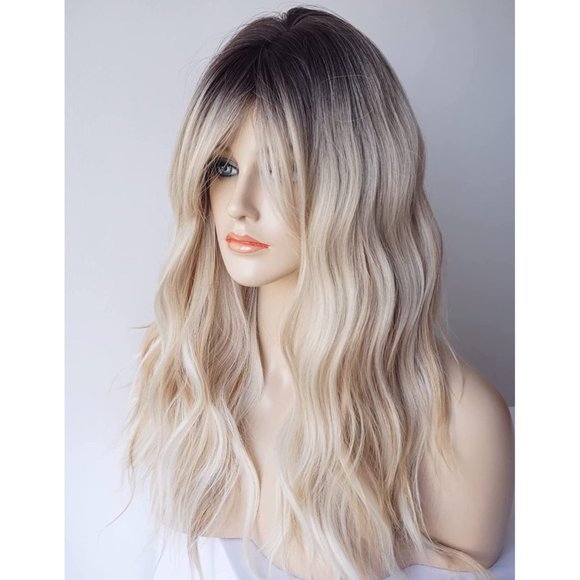 Black Roots Blonde  Wig - Picture 3 of 4